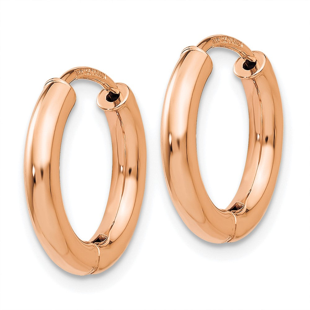Gold Circle Tube Hinged Hoop Earrings