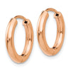 14K Rose Gold Polished Hollow Hinged Hoop Earrings