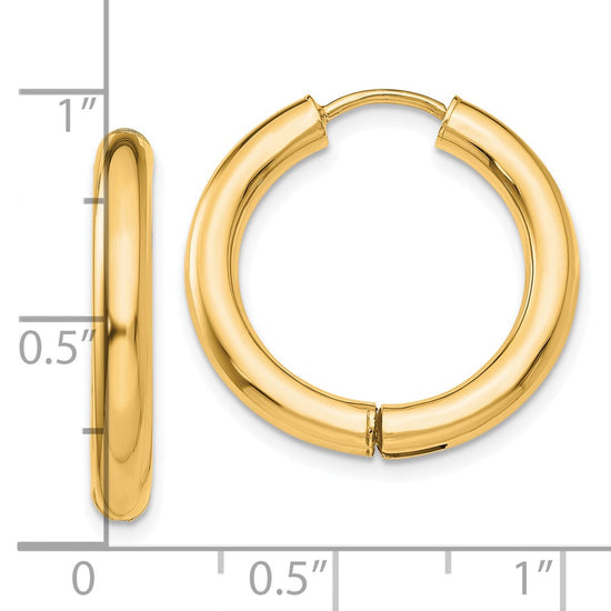 14k Polished Hinged Hoop Earrings