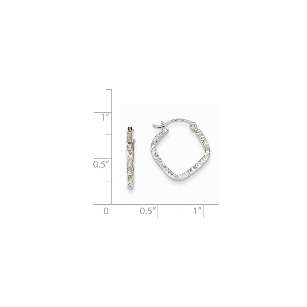 1.75mm Gold Square Tube Diamond-cut Hoop Earrings