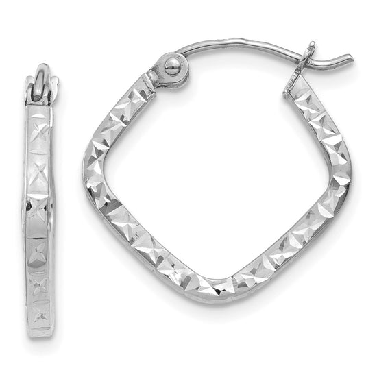 1.75mm Gold Square Tube Diamond-cut Hoop Earrings