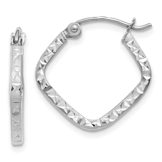 1.75mm Gold Square Tube Diamond-cut Hoop Earrings