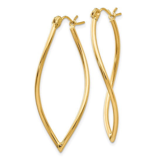 14k Polished Fancy Hoop Earrings
