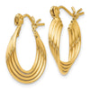 Gold Twisted Tube Hoop Earrings
