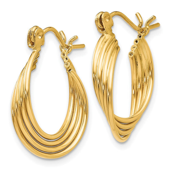 14k Polished Circles Hoop Earrings