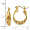 Gold Twisted Tube Hoop Earrings