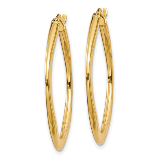 14k 2x30mm Tapered Square Hoop Earrings