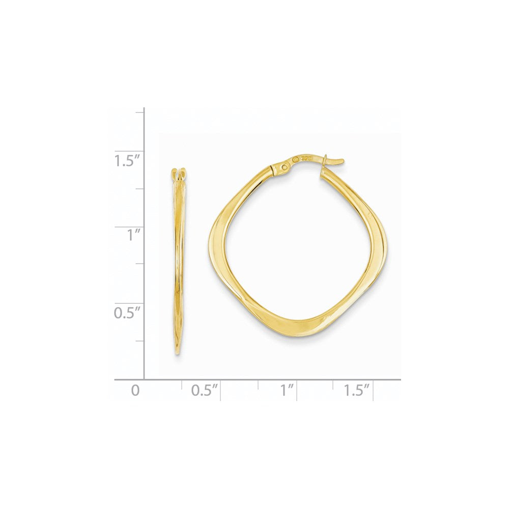 14k 2x30mm Tapered Square Hoop Earrings