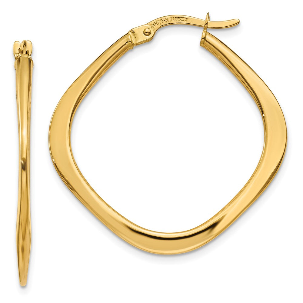 14k 2x30mm Tapered Square Hoop Earrings