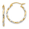 2mm Gold Rhodium Twisted Hoop Earrings