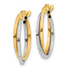 Gold Two-tone Twisted Hoop Earrings