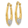 Gold With Rhodium Hoop Earrings