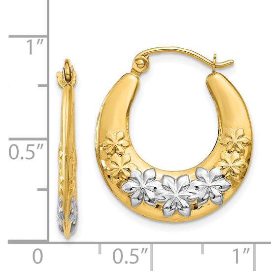 Gold With Rhodium Hoop Earrings