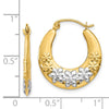 Gold With Rhodium Hoop Earrings