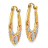 Gold With Rhodium Hoop Earrings