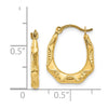 14K Hollow Oval Hoop Earrings