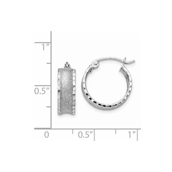 5mm Gold Satin Diamond-cut Hoop Earrings