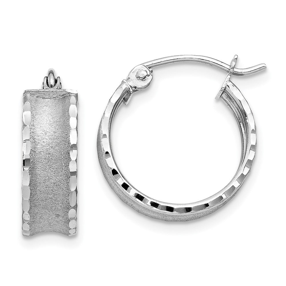 5mm Gold Satin Diamond-cut Hoop Earrings