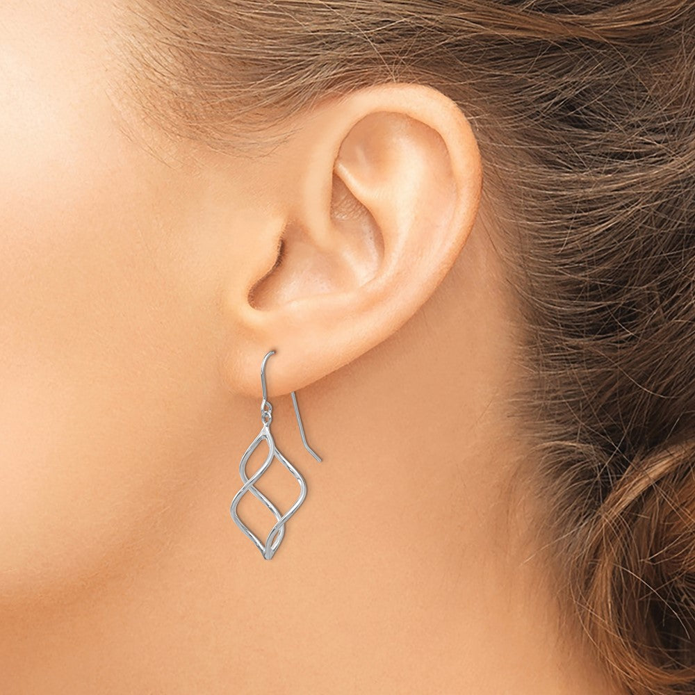 Gold Twisted Dangle Shepard Hook Earrings