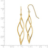 Gold Twisted Dangle Shepard Hook Earrings