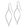 14k White Gold Polished Twisted Oblong Dangle French Hook Earrings
