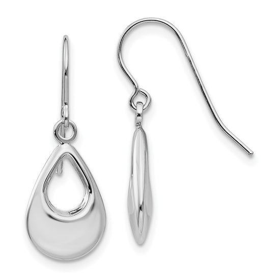 Gold Teardrop Dangle Shepard Hook Earrings