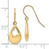 14k Open Teardrop Hollow Dangle French Hook Earrings