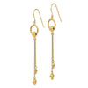 14K Diamond-cut Beads and Chain Dangle French Hook Earrings