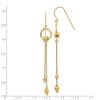 14K Diamond-cut Beads and Chain Dangle French Hook Earrings