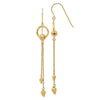 14K Diamond-cut Beads and Chain Dangle French Hook Earrings