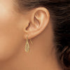 14k and White Rhodium Polished Swirl Teardrop Dangle French Hook Earrings