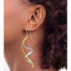 14k Two-tone Polished Fancy Spiral Dangle French Hook Earrings