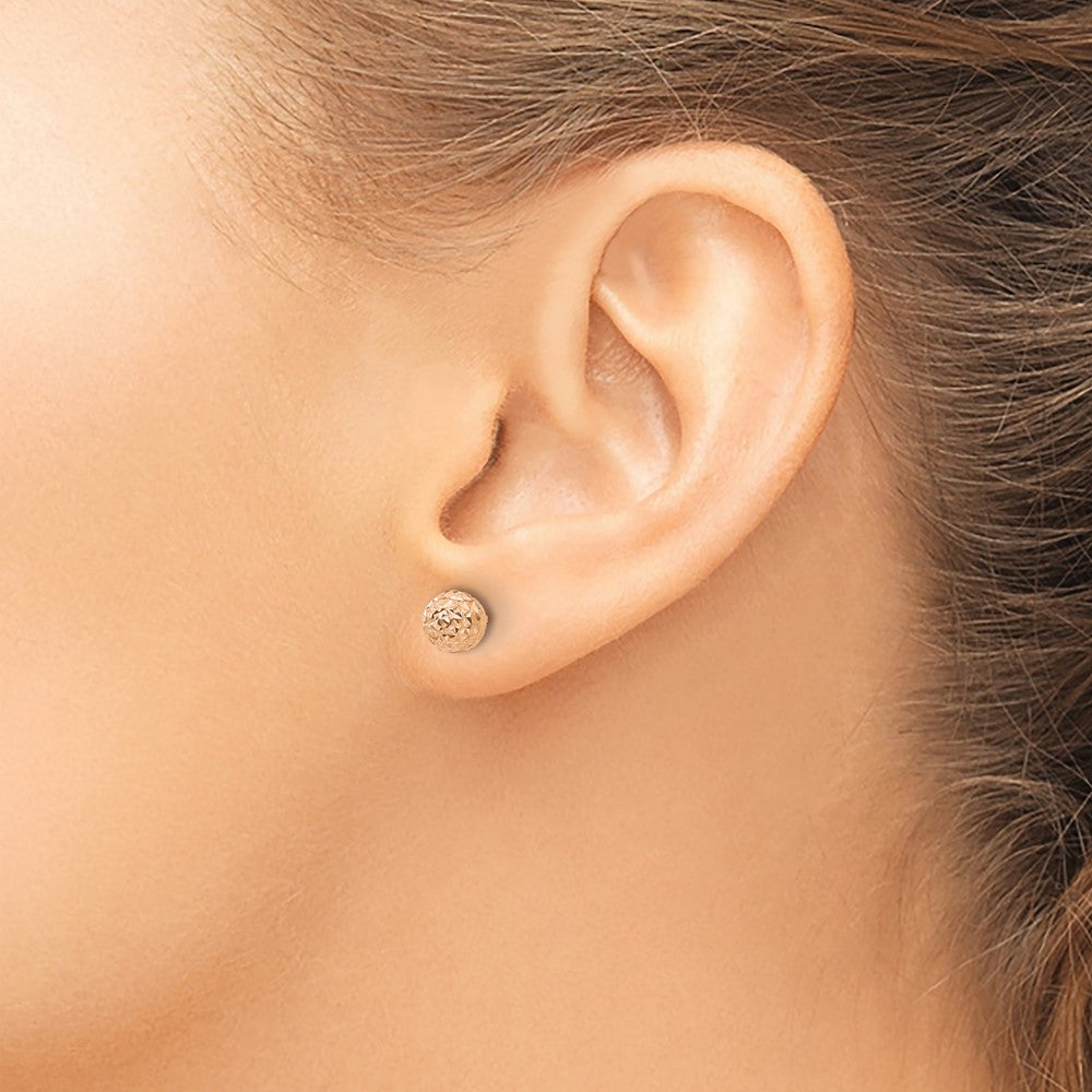 Gold Diamond-Cut Ball Post Earrings