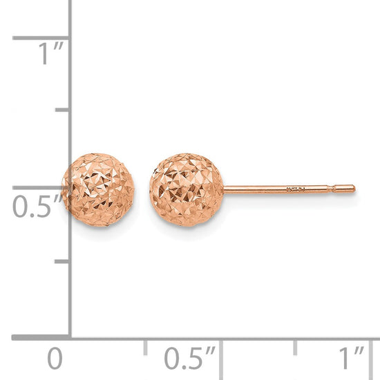 Gold Diamond-Cut Ball Post Earrings