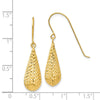 Gold Teardrop Shepard Hook Earrings