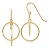 14k Polished Circles Dangle French Hook Earrings