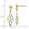 14k Two-tone Fancy Dangle Post Earrings
