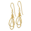 14K Diamond-cut Teardrops Dangle French Hook Earrings