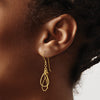 Gold Diamond-cut Teardrop Shepard Hook Earrings