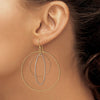 14k Tri-color Diamond-cut Graduated Circles Dangle French Hook Earrings