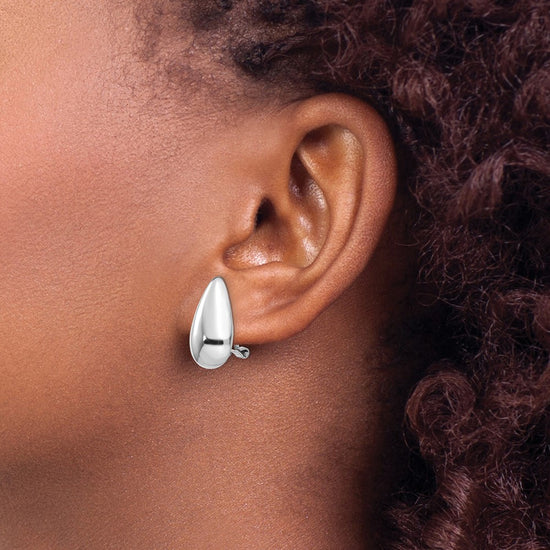 Gold Teardrop Omega Back Post Earrings