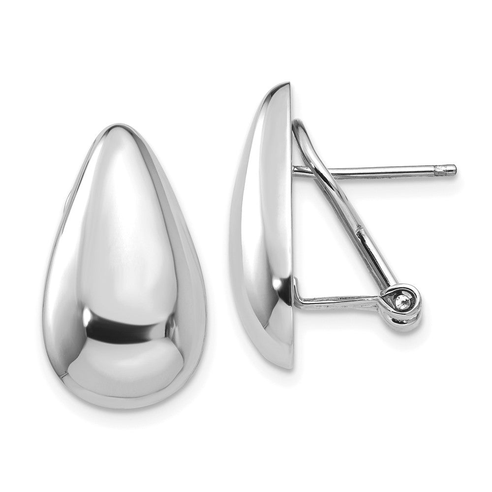 Gold Teardrop Omega Back Post Earrings