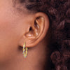2.75mm Gold & Rhodium Twisted Polished Hoop Earrings