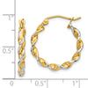 2.75mm Gold & Rhodium Twisted Polished Hoop Earrings