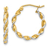 2.75mm Gold & Rhodium Twisted Polished Hoop Earrings