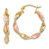 14k & Rhodium Twisted Hoop Earrings