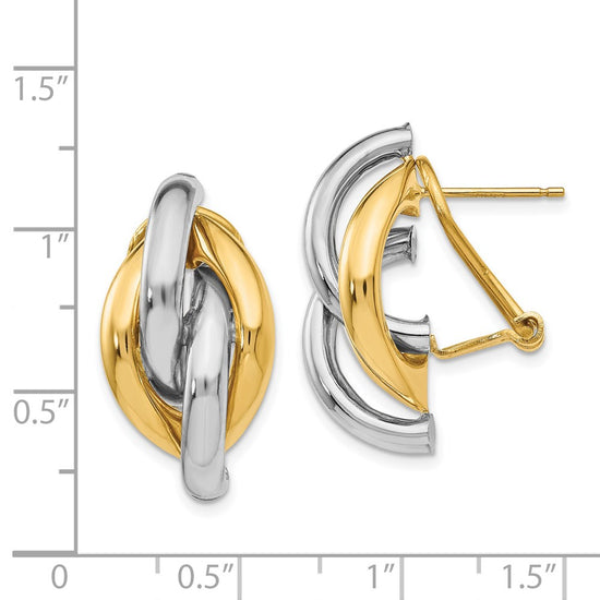 Gold Twisted Omega Back Post Earrings