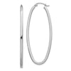 14k White Gold 2x53mm Large Oval Tube Hoop Earrings