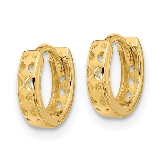 Gold Cut-out Hinged Hoop Earrings