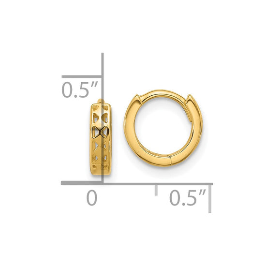Gold Cut-out Hinged Hoop Earrings